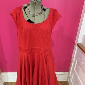 Eshakti red capped sleeve dress